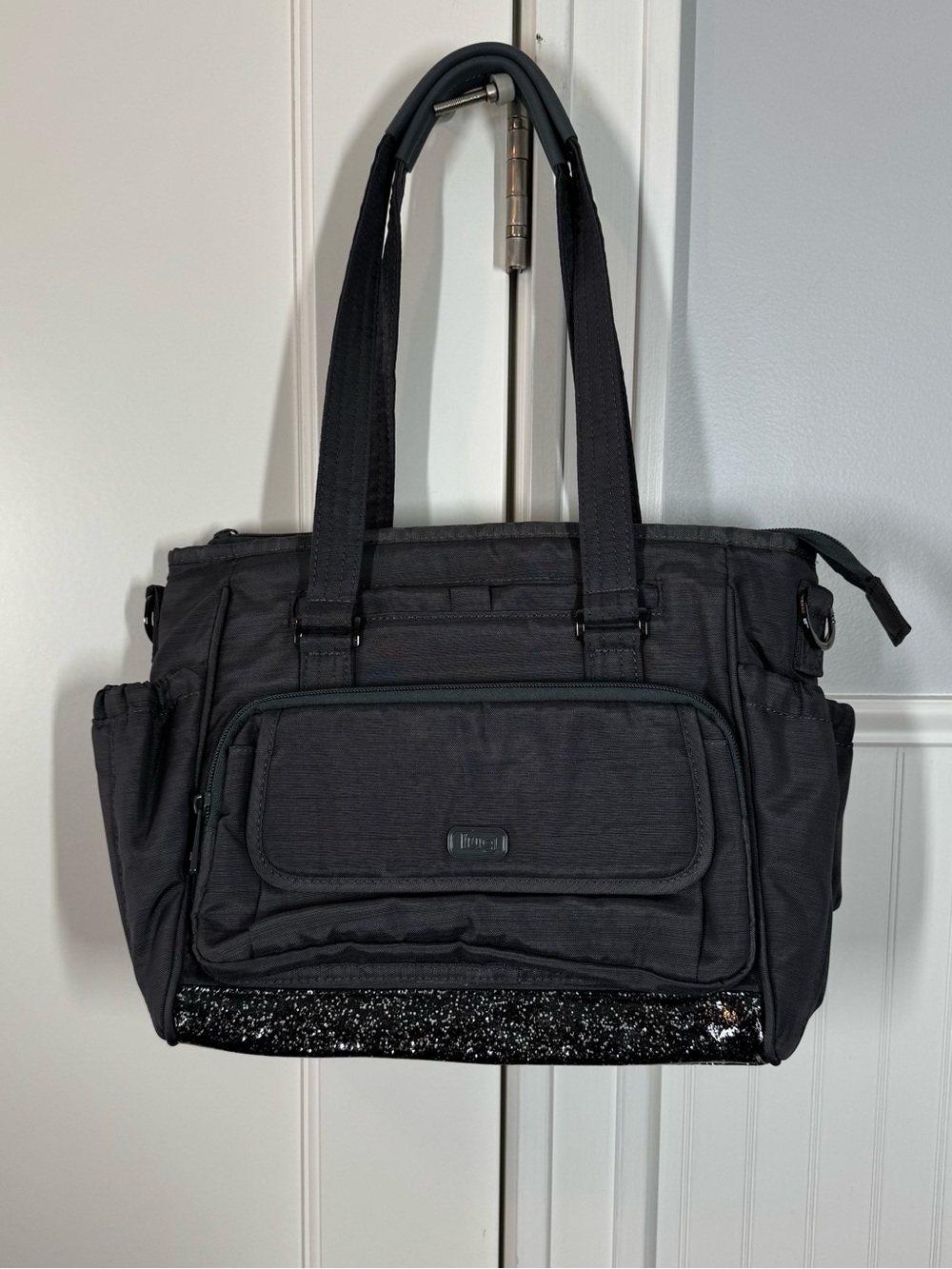 Lug Promenade Grey Glitter Travel Bag Crossbody Shoulder Bag no crossbody strap